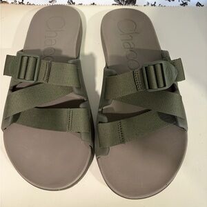 Chaco Men’s Size 8 Slide Sandals Olive Green Adjustable Strap Comfort Slides